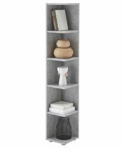 Eckregal - Beton-Optik - 142 Cm Hoch
