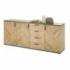 Sideboard - Bartex Eiche-grau - 4 Schubkästen - 185 Cm