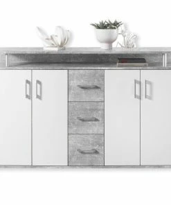 Sideboard - Beton-weiß - 139 Cm
