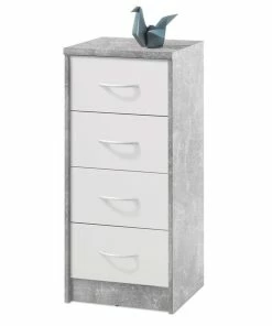 Kommode - Beton-weiß - 38 Cm Breit