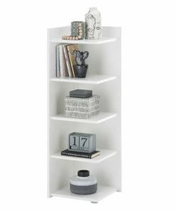 Eckregal - Weiß - 4 Böden - 110 Cm