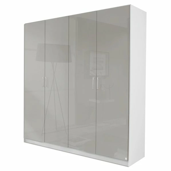 Drehtürenschrank - Grau-weiß - 4 Türen 1 Drehtürenschrank - Grau-weiß - 4 Türen