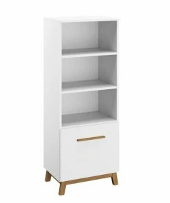 Kommode - Alpinweiß - 3 Offene Fächer - 127 Cm Hoch