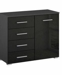 Kommode - Effektgrau - 4 Schubkästen - 80 Cm