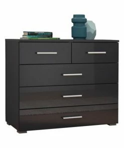 Kommode - Effektgrau - 5 Schubkästen - 80 Cm