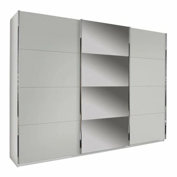 Schwebetürenschrank - Alpinweiß-seidengrau - 271 Cm 1 Schwebetürenschrank - Alpinweiß-seidengrau - 271 Cm
