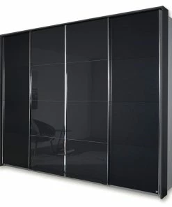Schwebetürenschrank - Grau Metallic - Basalt - 230 Cm Hoch
