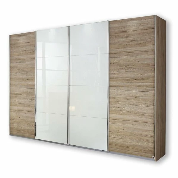 Schwebetürenschrank - San Remo Eiche-weiß - 361 Cm Breit 1 Schwebetürenschrank - San Remo Eiche-weiß - 361 Cm Breit