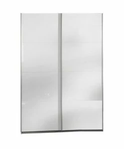 Schwebetürenschrank - Weiß Hochglanz - 197 Cm Hoch