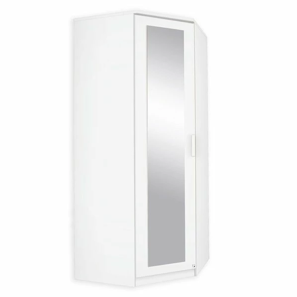 Eckschrank - Alpinweiß - Mit Spiegeltür 1 Eckschrank - Alpinweiß - Mit Spiegeltür