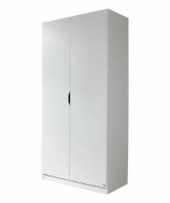 Drehtürenschrank - Alpinweiß - 2 Türen - 91 Cm