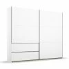 Schwebetürenschrank - Alpinweiß - 218 Cm Breit