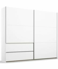 Schwebetürenschrank - Alpinweiß - 218 Cm Breit