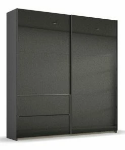 Schwebetürenschrank - Schwarz - Hochglanz - 175 Cm Breit