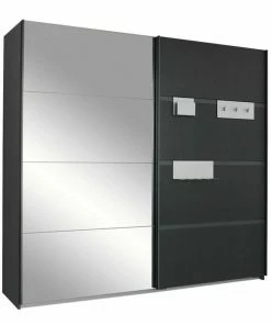 Schwebetürenschrank - Grau Metallic - 226 Cm Breit