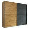 Schwebetürenschrank - Eiche Artisan - Granit-anthrazit - 226 Cm
