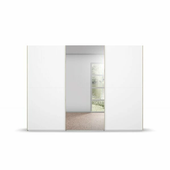 Schwebetürenschrank - Alpinweiß-Jackson Hickory - 3 Türen - 301 Cm 1 Schwebetürenschrank - Alpinweiß-Jackson Hickory - 3 Türen - 301 Cm