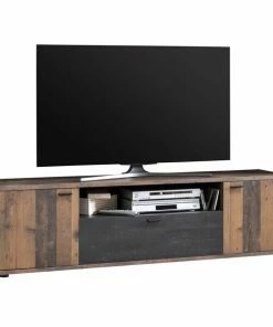 TV-Lowboard - Oldwood-Burned Wood - 180 Cm Breit