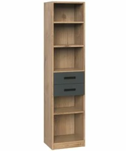 Regal - Plankeneiche - Graphit - 47 Cm