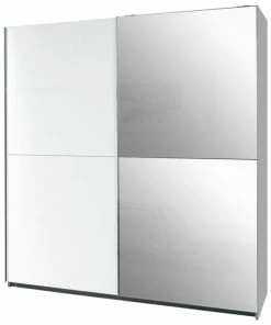 Schwebetürenschrank - Alpinweiß - 180 Cm Breit