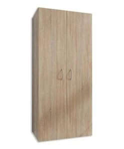 Drehtürenschrank - Eiche Sägerau - 6 Einlegeböden