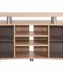 TV-Rack - Sonoma Eiche - Alu - Glastüren