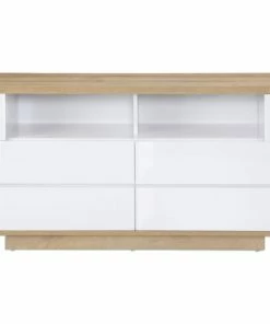 Lowboard - Riviera Eiche-weiß - 2 Gerätefächer