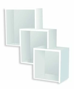 Wandregal - Weiß Hochglanz - 3 Fächer