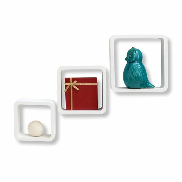 Regalwürfel 3-teilig - Weiß Matt - Holzfaserplatte 1 Regalwürfel 3-teilig - Weiß Matt - Holzfaserplatte