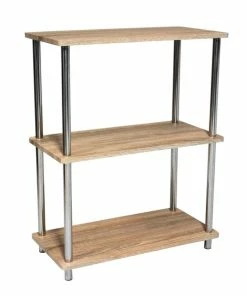 Regal - Sonoma Eiche - Chrom - 60 Cm Breit