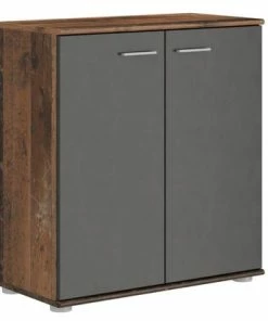 Kommode - Old Wood Vintage - Anthrazit - 71 Cm Breit