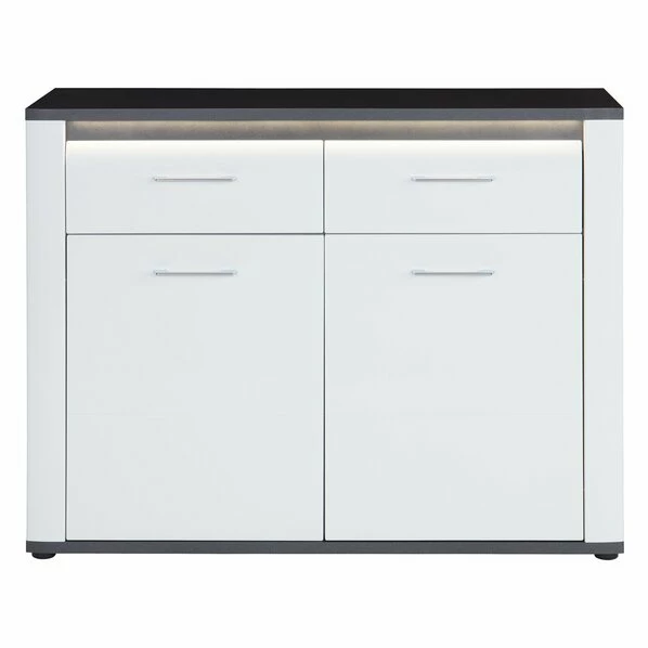 Luca Bessoni Kommode ALASSIO - Weiß Hochglanz - Matera Dunkel - 109 Cm 1 Luca Bessoni Kommode ALASSIO - Weiß Hochglanz - Matera Dunkel - 109 Cm