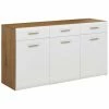 Luca Bessoni Sideboard AURIS - Weiß-Flagstaff Eiche - 150 Cm