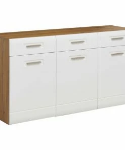 Luca Bessoni Sideboard AURIS - Weiß-Flagstaff Eiche - 150 Cm