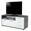 TV-Lowboard - Betonoptik-weiß - 3 Schubkästen - 150 Cm