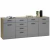 Luca Bessoni Sideboard AURIS - Basalt - Flagstaff Eiche - 200 Cm