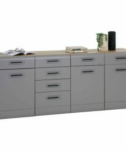 Luca Bessoni Sideboard AURIS - Basalt - Flagstaff Eiche - 200 Cm