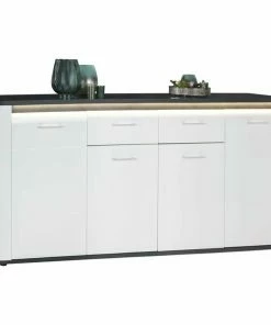 Luca Bessoni Sideboard ALASSIO - Weiß Hochglanz - 203,6 Cm