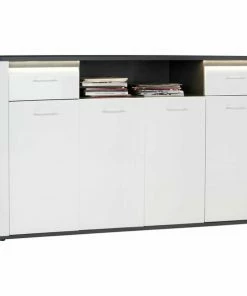 Luca Bessoni Sideboard ALASSIO - Weiß Hochglanz - 203,6 Cm