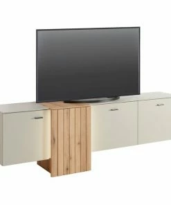 Lowboard SANTANA - Coast Evoke Eiche-kieselgrau - 4 Türen - 208 Cm