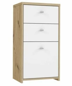 Kommode - Artisan Eiche - Weiß - 40 Cm Breit