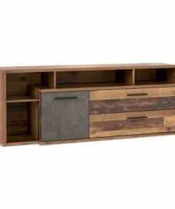 Sideboard - Old Wood Vintage-Betonoptik - 4 Offene Fächer