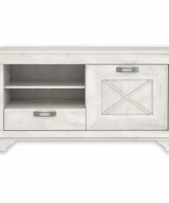 TV-Lowboard - Pinie Weiß - 123 Cm