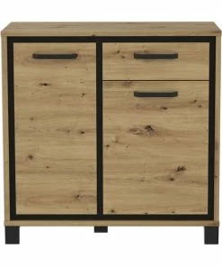 Kommode - Artisan Eiche-Schwarzeiche - 91 Cm