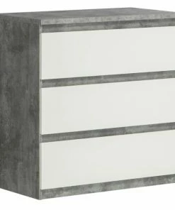 Kommode - Betonoptik-weiß - 77 Cm Breit
