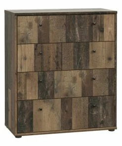 Kommode - Old Wood Vintage - 74 Cm Breit - Vier Schubkästen