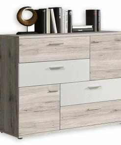 Sideboard - Sandeiche-weiß - 125 Cm Breit