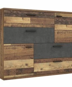 Sideboard - Old Wood Vintage - Beton-Optik - 125 Cm