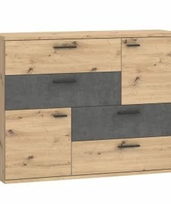Sideboard - Artisan Eiche - Beton-Optik - 125 Cm