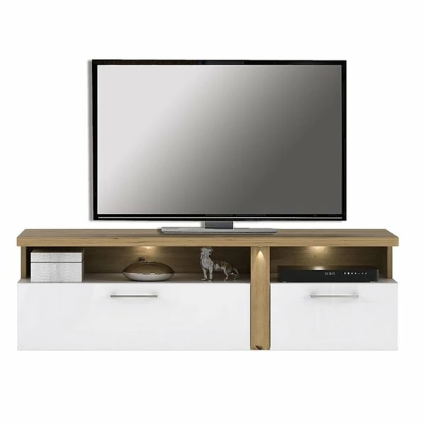 Lowboard - Weiß-Artisan Eiche - 51 Cm Hoch 1 Lowboard - Weiß-Artisan Eiche - 51 Cm Hoch